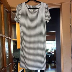 Merona Black and White Striped Midi Dress